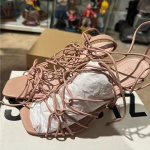 SCHUTZ Blush Strappy Heels